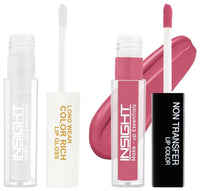 Insight Cosmetics Non Transfer Lip Color Matte Texture12Hrs Waterproof, 4ml(LG40-04) Long Wear Color Rich Lip Gloss Highly PigmentedGlossy (LG41-01)