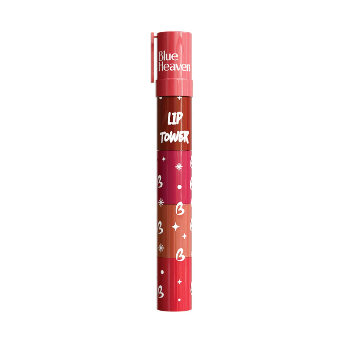 Blue Heaven Get Matte Lip Tower 4-in-1 Stackable Lipstick Combo Set | Moisturizing & Lightweight | Smooth Matte Finish |Intense Color Payoff| Easy to Carry, 6gm