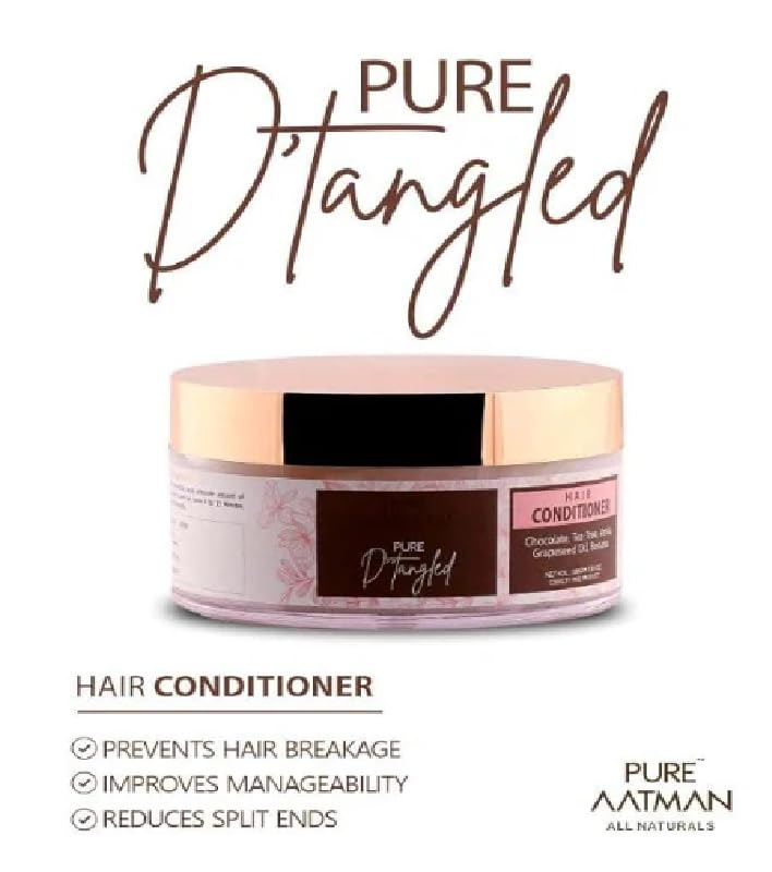 Pure Aatman Hair Mask For Frizzy & Split ends, Shea Butter, Avocoda Oil to Treat Hair Damage & Flaky Scalp, 100gm