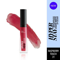 Blue Heaven Hyper Stay Weightless Liquid Matte Lipstick | Long-lasting & Smudge Proof | Non-Transfer Matte Lipstick for Women | Raspberry Touch-31 | 6ml