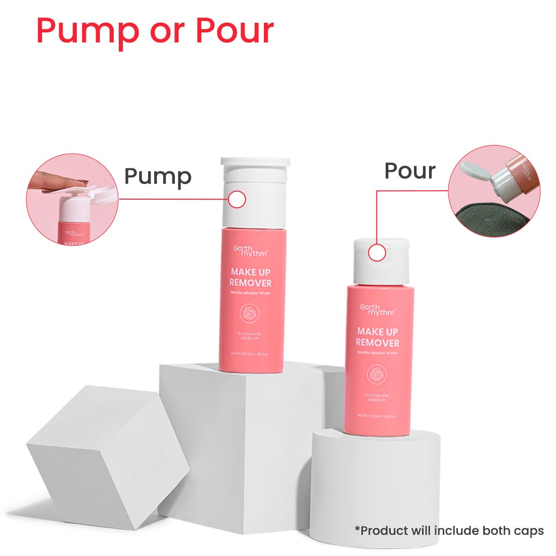 Earth Rhythm Micellar Cleansing Water | Makeup Remover| No Rinse Formula | Removes Daily Stubborn Makeup,Waterproof Makeup, SPF & Impurities | Maintain Moisture Balance | All Skin Type - 50ml