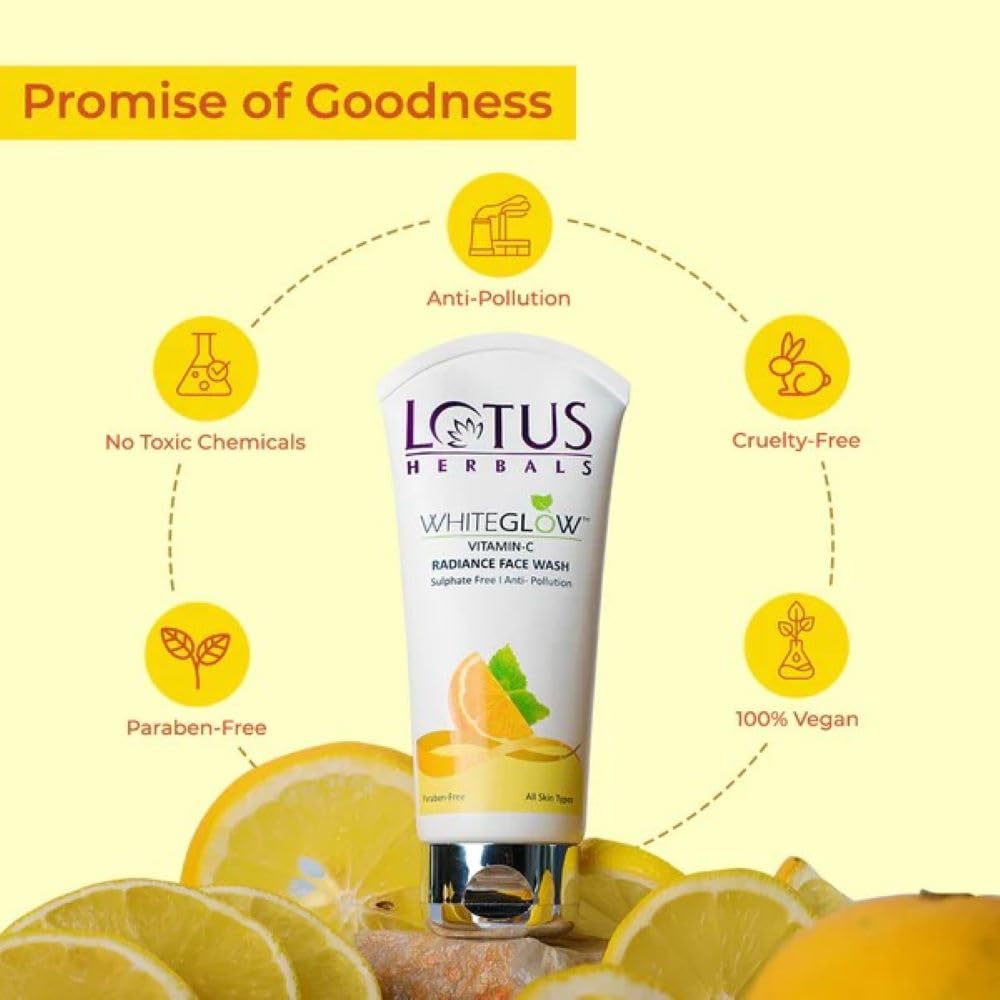 Lotus Herbals WhiteGlow Vitamin-C Radiance Cream_50g + Face Wash_100g + Face Exfoliater_100g (Set Of 3)