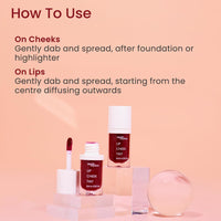 Earth Rhythm Lip and Cheek Tint - Brandy, with Goodness of Pomegranate & Grape Seed Extract, Nourishes & Hydrates Dry Chapped Lips, Blush & Eyeshadow for Women – 5ml