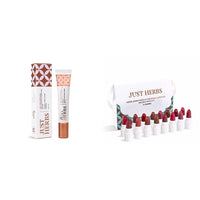 Just Herbs 3 in 1 Pore-Refining,Minimizer Mattifying & Hydrating Primer 20g & Just Herbs Ayurvedic Creamy Matte Lipstick Set Lip(Pack of 16) Combo