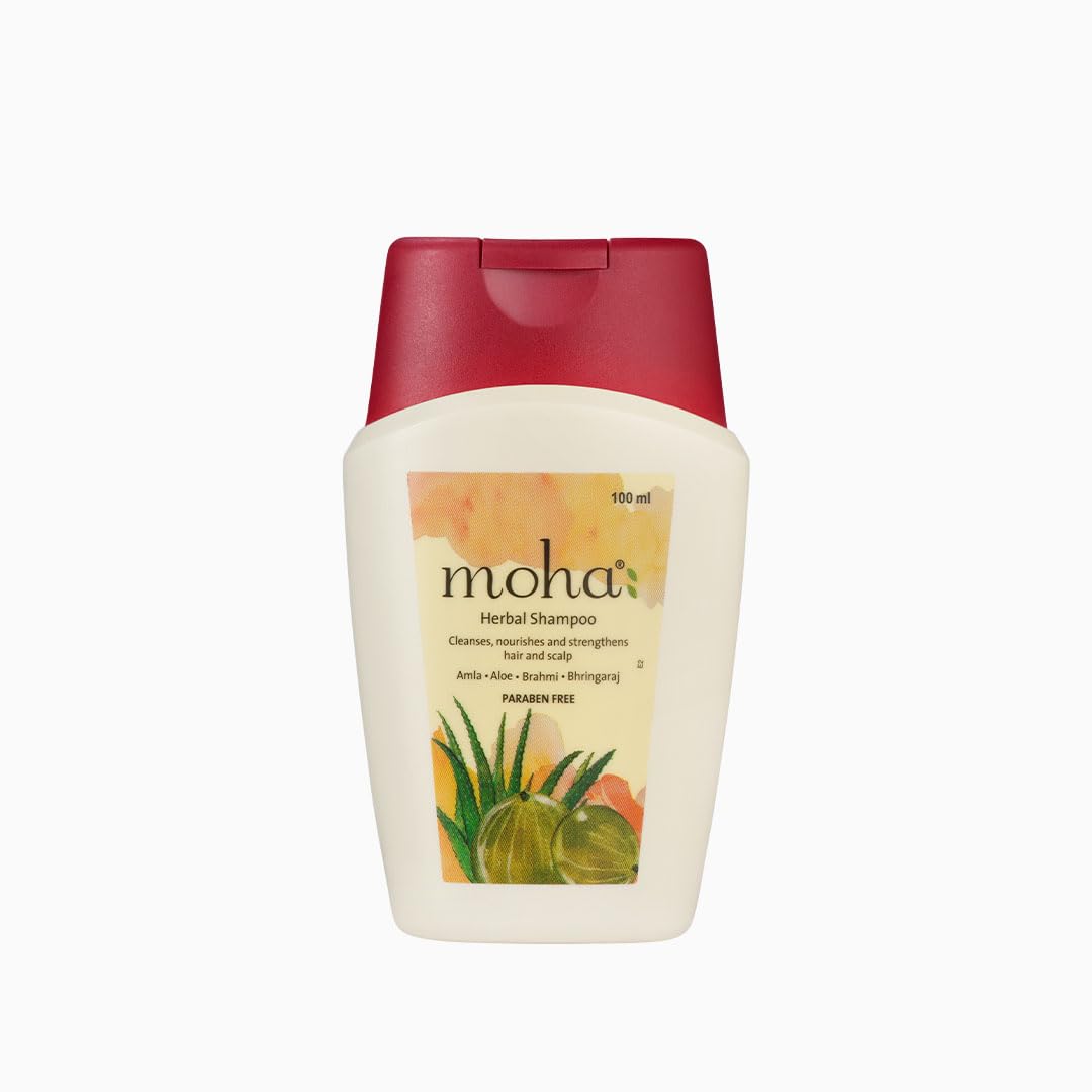 moha: Herbal Hair Shampoo Herbal Hair Cleanser With Benefits Of Amla, Aloe, Brahmi & Bhringaraj For Daily Use For All Hair Types -(100 ml) Pack of 1