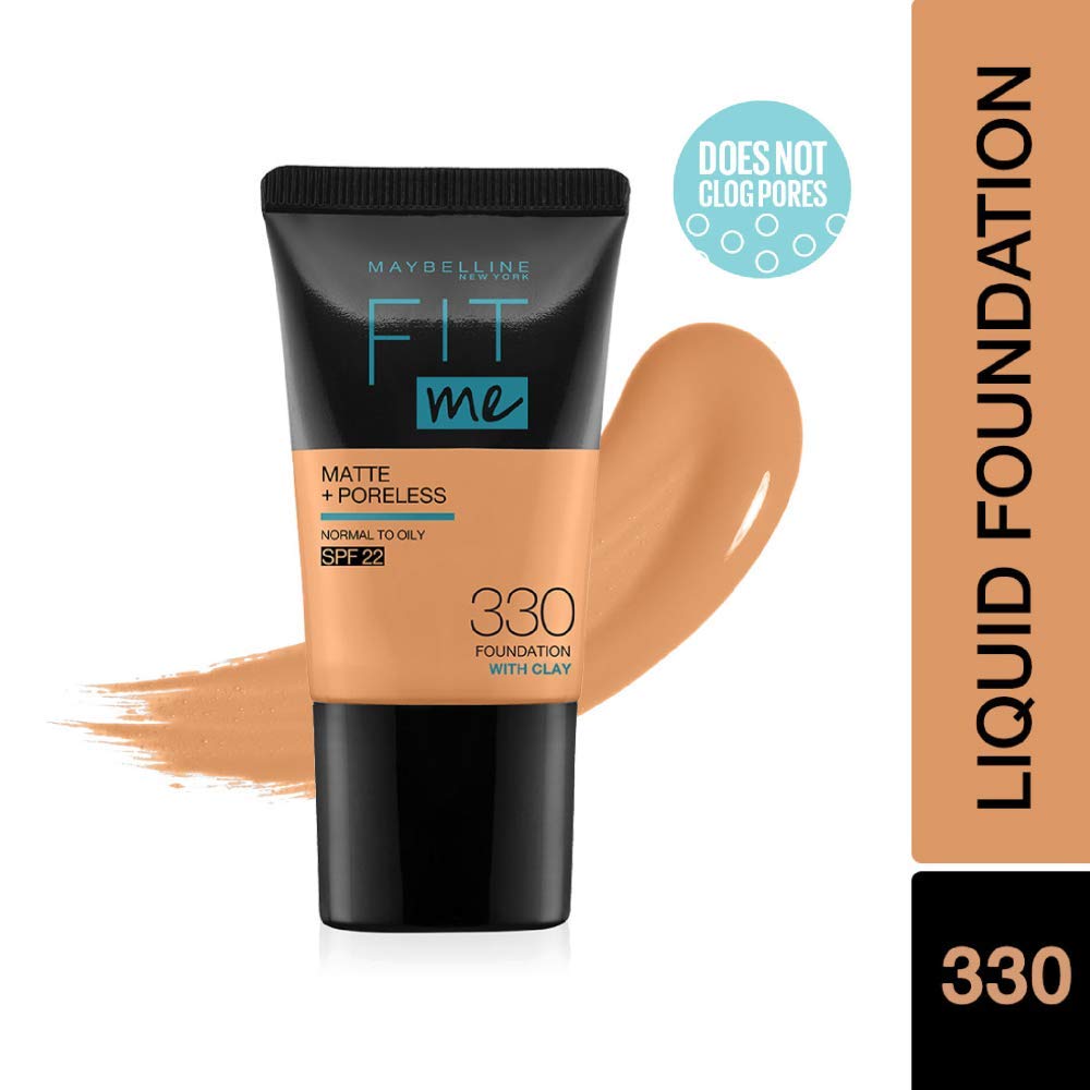 Maybelline New York Instant Age Rewind Concealer, Caramel, 6Ml And New York Fit Me Matte+Poreless Liquid Foundation Medium Coverage For Oily Skin Tube, 330 Toffee, 18Ml, Pack Of 1