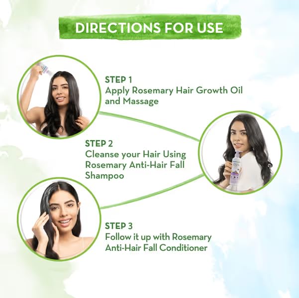 Mamaearth Rosemary Hair Fall Control Kit | Gives up to 94% Stronger Hair | Up to 93% Less Hair Fall | Made Safe Certified | For Men & Women | 650 ml