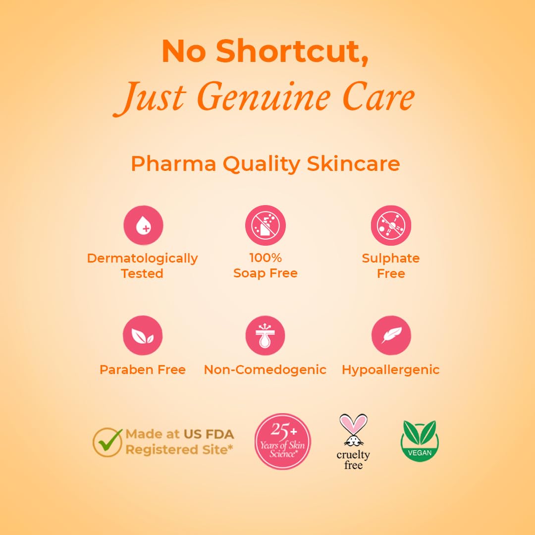 The Pink Foundry's Brightening & Exfoliating Vitamin C Face Wash suitable for all Skin Types | Daily Cleanser | Deeply Cleanses Skin, Reduces Tan, Dullness & Evens Out Skin Tone | 100ml