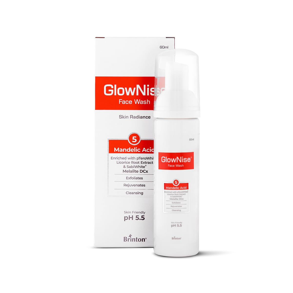 Brinton GlowNise Deep Cleansing Foam Face Wash | For Oily and Acne Prone Skin | Exfoliates, Rejuvenates and Cleanses Skin - 60 ml x Pack of 3