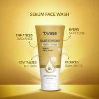 Twasa Glutathione Serum Face Wash for Glowing and Brightening Skin | Face Wash For Even Skin Tone, Reduce Dark Spots & Pigmentation Support | For Women & Men | 100ml