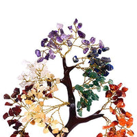 Seven Chakra Tree of Life, Crystal Tree for Positive Energy - Feng Shui Tree, Artificial Tree, Crystal Decoration, Money Tree, Handmade 7 Chakra Tree, Stone Tree, Healing Crystals, Spiritual Gifts 001 Seven Chakra (Golden Wire)