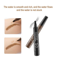 LUXENWELL Eyebrow Contouring Pen, Waterproof Microblading Eyebrow Pencil with 4-Prong Micro-Fork-Tip Applicator, Liquid Eyebrow Pencils for women Creates Natural Looking Brows Effortlessly (BROWN)