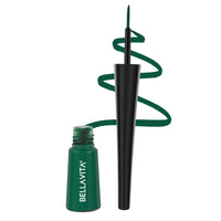 BELLAVITA Intense Drama Waterproof Eyeliner, Green, Matte Finish, Smudge-Proof, Fast-Drying, Felt Tip Applicator, Enriched with Biotin, 3.5 ml