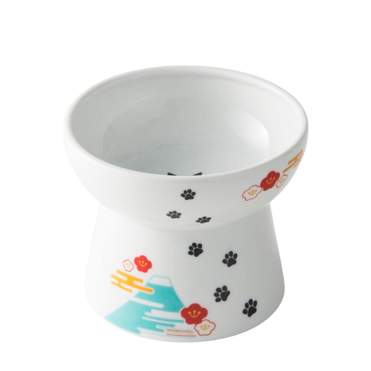 Necoichi Raised Stress Free Cat Food Bowl, Elevated, Backflow Prevention, Dishwasher and Microwave Safe, No.1 Seller in Japan! (Fuji Limited Edition, Large) Fuji Limited Edition