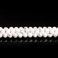 Natural Stone Beads 8mm White Howlite Gemstone Round Loose Beads Crystal Energy Stone Healing Power for Jewelry Making DIY,1 Strand 15