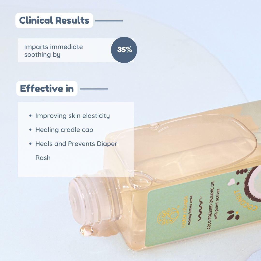 Little Rituals Coconut Baby Massage Oil for New Born - Certified Organic, Wood Cold-Pressed Baby Oil for Body, Skin & Hair, Prevents Diaper Rash, Pediatrician Approved, Mild, Gentle & Safe - 100 ML