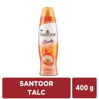 Santoor Beauty Talc with Sandalwood Extracts| Sandal, Rose, Musk & Geranium Mint Fragrance| Absorbs Excess Moisture| Dermatologically Tested| For All Skin Types (400g)