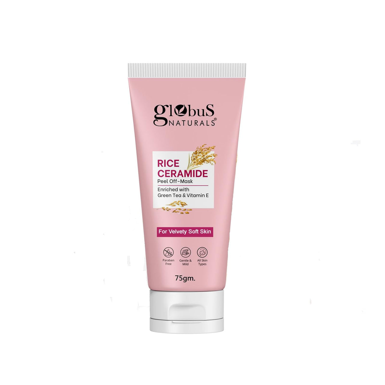 Globus Naturals Globus Natural Rice Ceramide Peel Off Mask, Enriched With Green Tea & Vitamin E, For Glass Skin, 75Gm