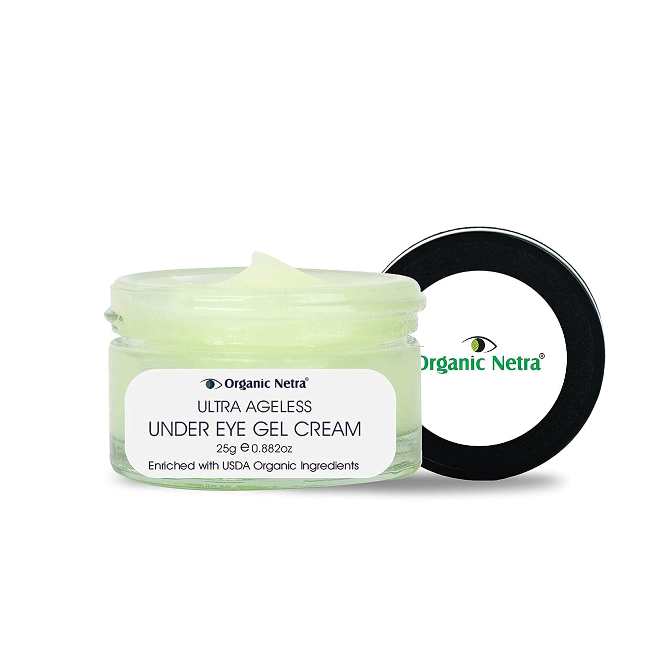 Organic Netra Ultra Ageless Under Eye Gel Cream | Enriched with Natural and Organic Ingredients with No Harmful Chemicals | Hydrates, Nourishes & Boosts Under Eye Skin- 25gm