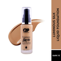 C2P Pro Luminous Silk Liquid Foundation For Women Face Makeup DARK 12, 30 ml | High Coverage For Dry Oily Combination Natural Glowing Skin | Waterproof Long Lasting | Argan Oil & Vitamin E