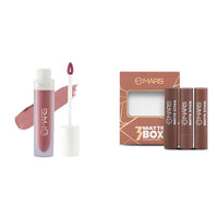 MARS Matte Liquid Lip Color | Long Lasting | Non-Transfer & Waterproof Lipstick for Women (4.5 ml) (03-Blow a Kiss) Matte Box Set of 3 Lipsticks for Women (3x3.2 gm) (04-Brown)