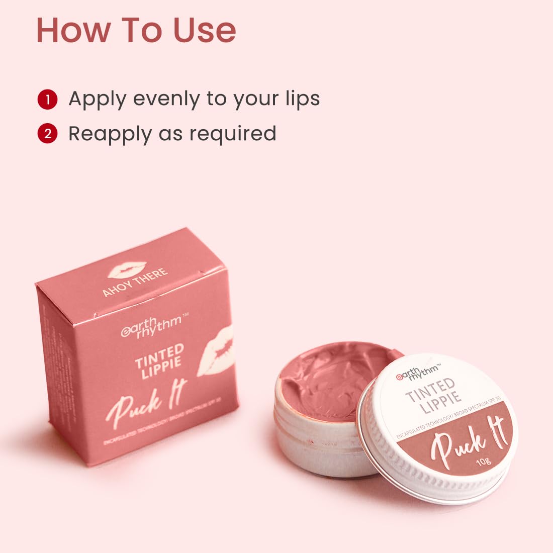 Earth Rhythm Tinted Lip Balm & Cheek Tint with SPF30 - Ahoy There, Nourishes & Hydrates Dry Chapped Lips, Provides UV Protection, with Shea Butter & Almond Oil, Chemical & Paraben free - 10g