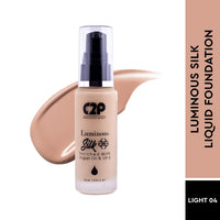 C2P Pro Luminous Silk Liquid Foundation For Women Face Makeup LIGHT 04, 30 ml | High Coverage For Dry Oily Combination Natural Glowing Skin | Waterproof Long Lasting | Argan Oil & Vitamin E