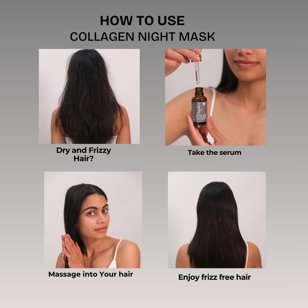 Yapidra Anti-Frizz Hair Serum with SPF 30 | Smoothens, Controls Frizz & Protects from UV | Lightweight Frizz Control Complex for Silky, Shiny Hair | Suitable for All Hair Types (30ml)