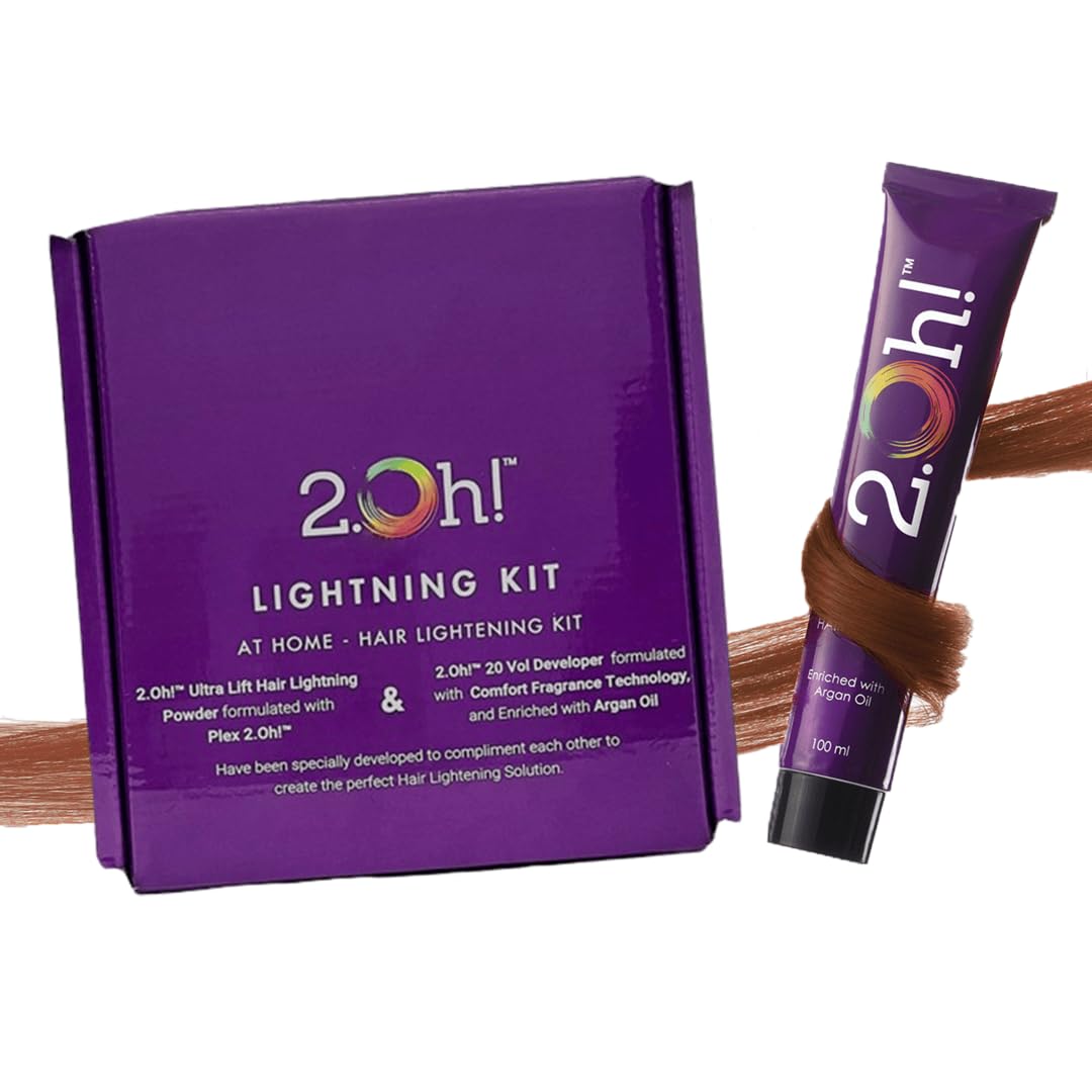 2.Oh! Italian- Hazelnut Brown Hair Color DIY Kit | Semi Permanent Hair Color + Hair Bleach for Hair Color | Hair Highlights for Women & Men | Hair Bleach with Plex & Argan oil| Lightening Kit