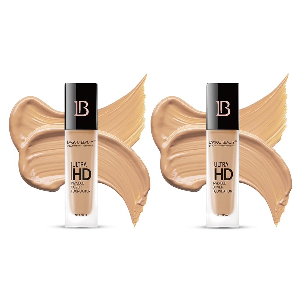 Lakyou Beauty Invisible Cover Foundation | Waterproof | Long Lasting | Light Weight | Shade-06(Pure Beige) | Pack Of 2
