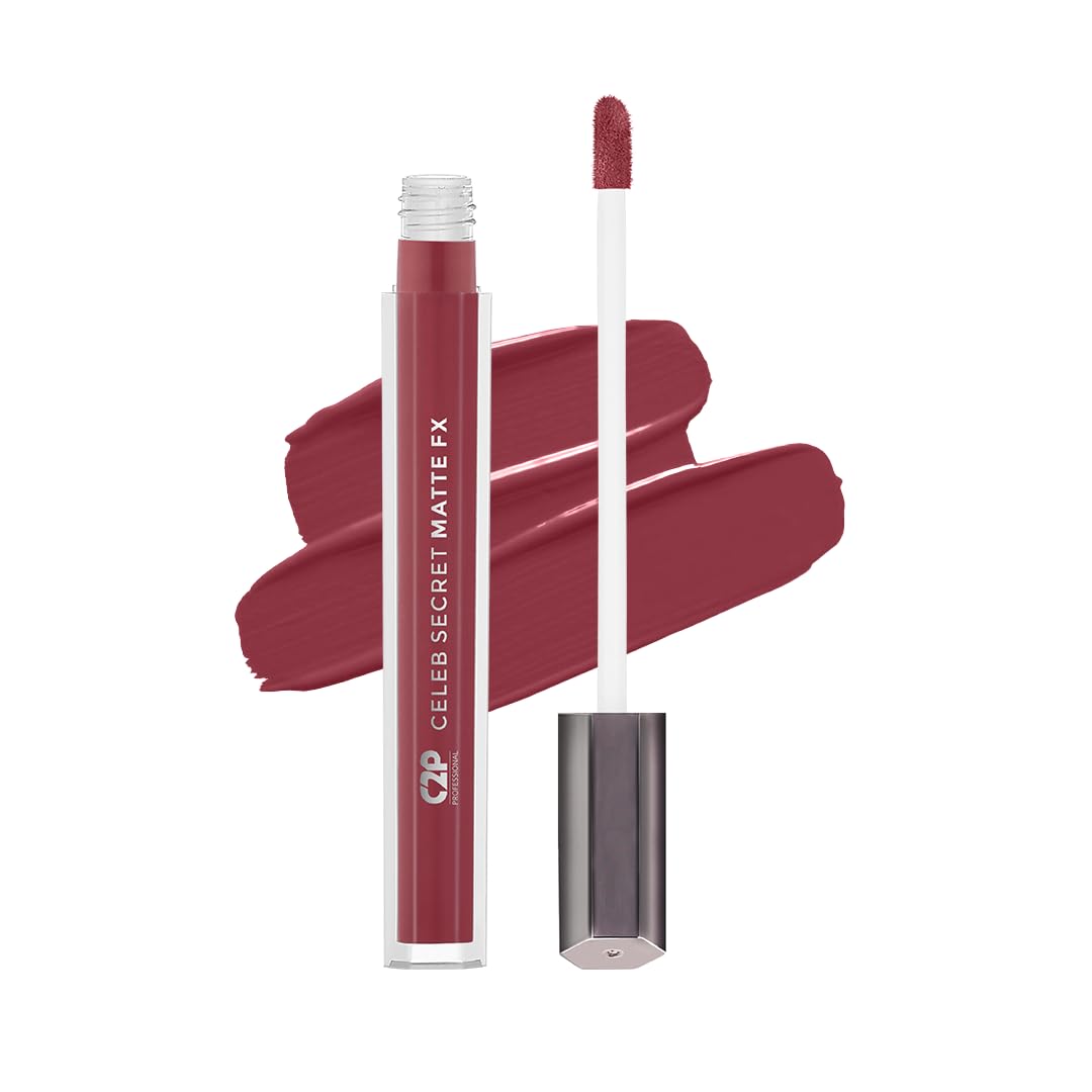 C2P Pro Liquid Lipstick Waterproof Matte Orange Lipsticks for Women | Long Lasting Smudge Proof | Infused with Argan Oil, Vitamin E | Cruelty Free, Vegan - Celeb Secret (Liquid Lipstick Katrina, 2 ml)