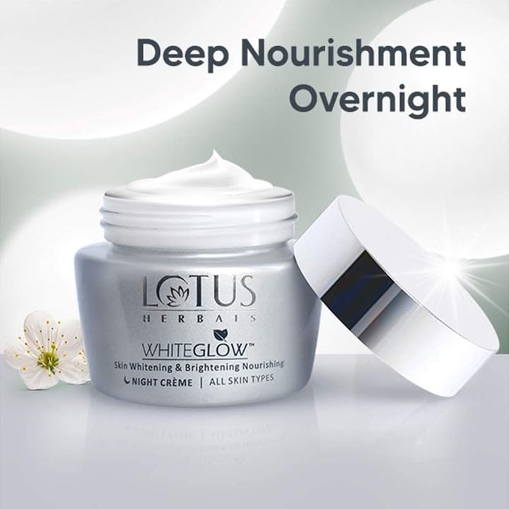 Lotus Herbals Whiteglow Facial Foam 100gm, Night Cream 60gm, Set of 2