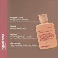 Neude Milk Muse 100ml Daily Face Cleanser Cleansing Milk with Peptides, Whipped Cream; Deep Pore Non-Drying Cleanser for Acne Prone & Sensitive Skin; Hydrating Face Wash Cleansing Milk