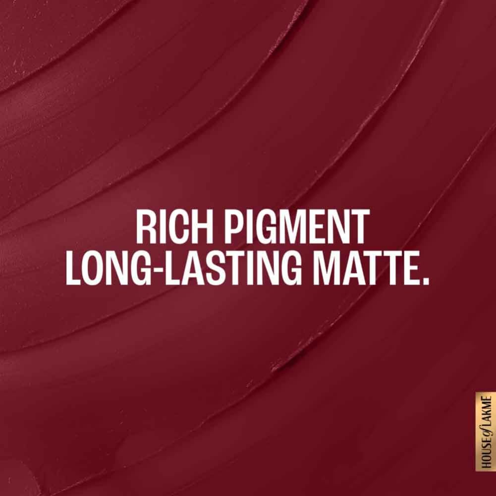 Lakmé Forever Matte Lipstick, Made With French Rose Oil Extracts, Plum Obsession, 4.5G