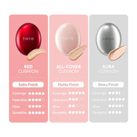 TIRTIR Mask All-Cover Cushion Foundation, Full coverage, Skin fit, Satin Glow Finish, Korean Cushion Foundation #24W SOFT BEIGE, 4.5g