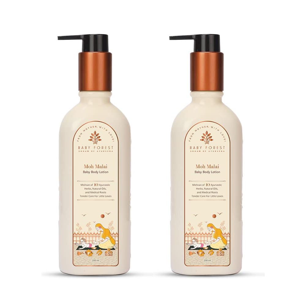 Baby Forest Rich Moisture Nourishing Baby Lotion 200 ml, With Moisturising Cream, Gentle Care for Baby's Soft Skin (Pack of 2)