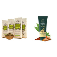 Nat Habit Henna Paste, 100% Natural Rajasthani Henna - (Pack of 4 x 220g) and Nat Habit Ubtan Face Wash, Fresh Daily Tikta For Men & Women 100g