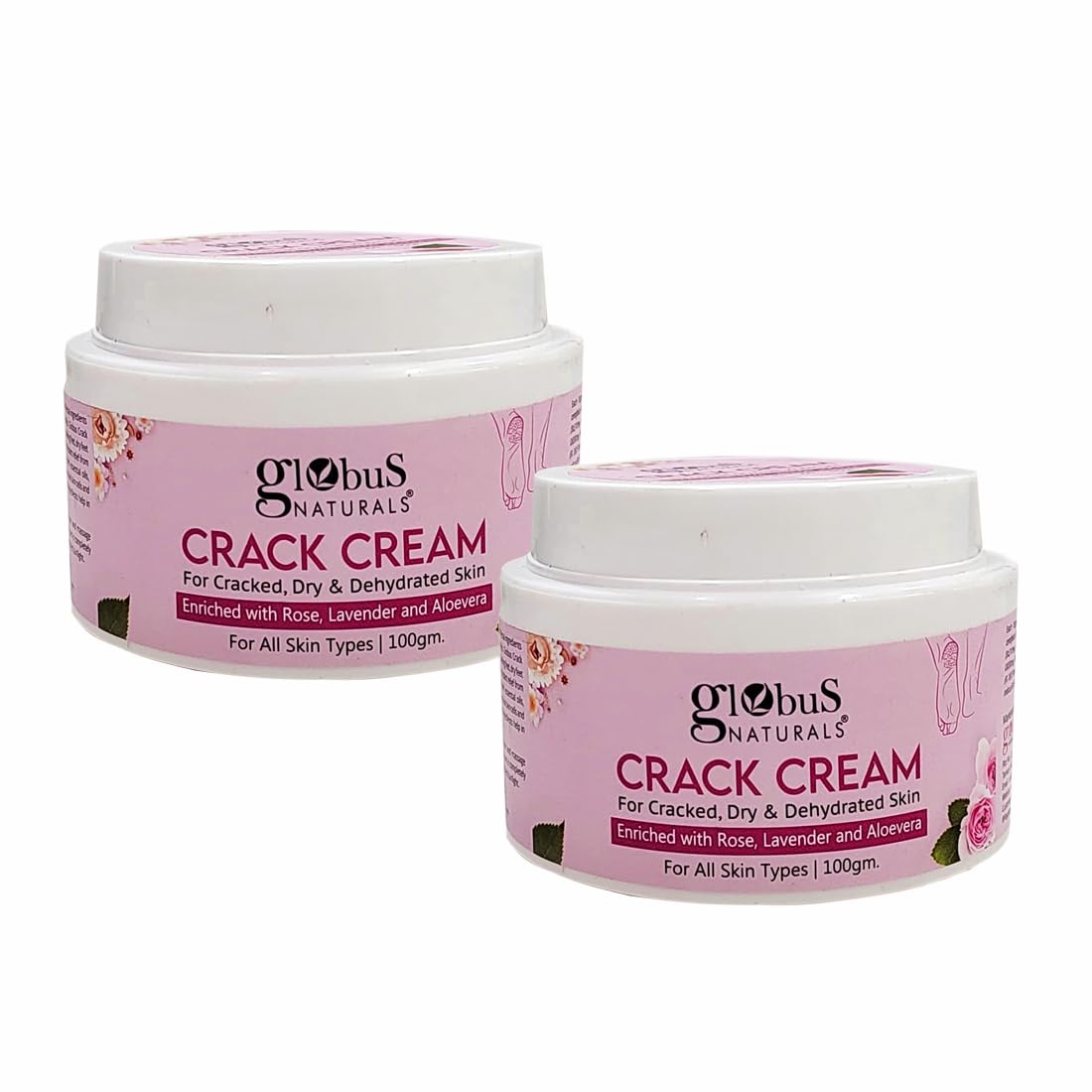 Globus Naturals Crack Cream Rose 100gm (Pack of 2)