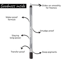 Seven Seas Double Intense Non Transfer Gel Kajal 24hr Stay Water Proof, Smudge Proof Longlasting Formula (Black, Silver_Combo2) (1.5g each)