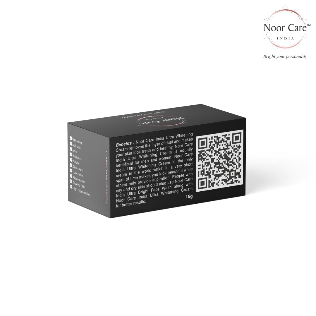 Noor Care INDIA Fairness Cream For Men & Women |Reduces Dark Spots, Boosts Radiance Now Available in Small Trail Pack (8g -Pack Of 1)