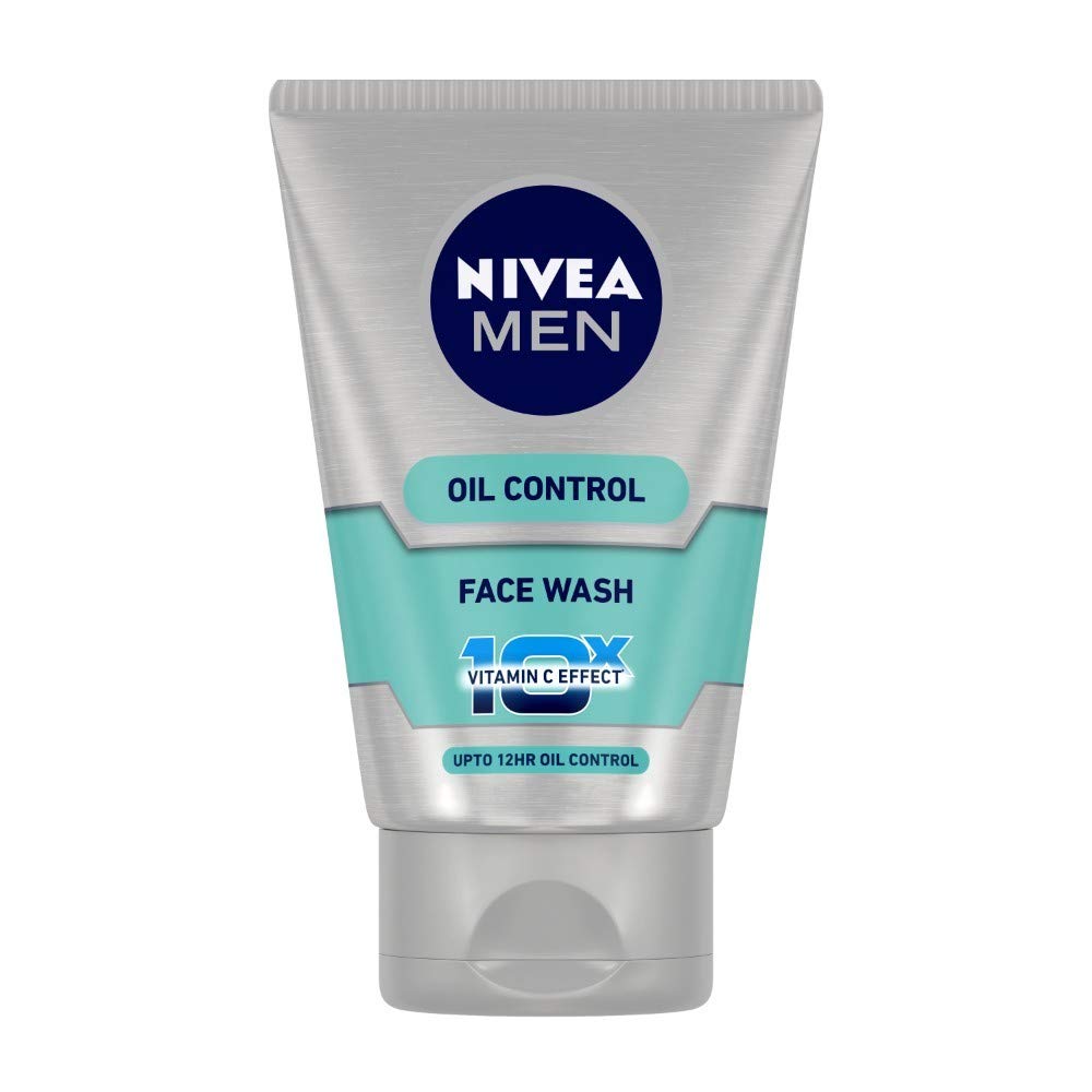 NIVEA Men Shower Gel, Active Clean Body Wash, Men, 250ml And NIVEA Men Face Wash, Oil Control, 10x Vitamin C, 100g