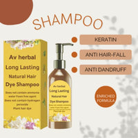 AV Herbal International Hair Dye Shampoo | Natural Black Hair Color | 3-in-1 Color, Cleanse & Nourish | 300ml