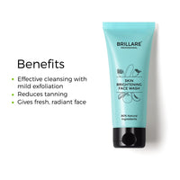Brillare Professional Skin Brightening/Lightening Face Wash, Enriched With Lime Cavier, Papaya & Multifruit Extract, For Pigmented, Tanned Skin & Dark Spots, 100 ml