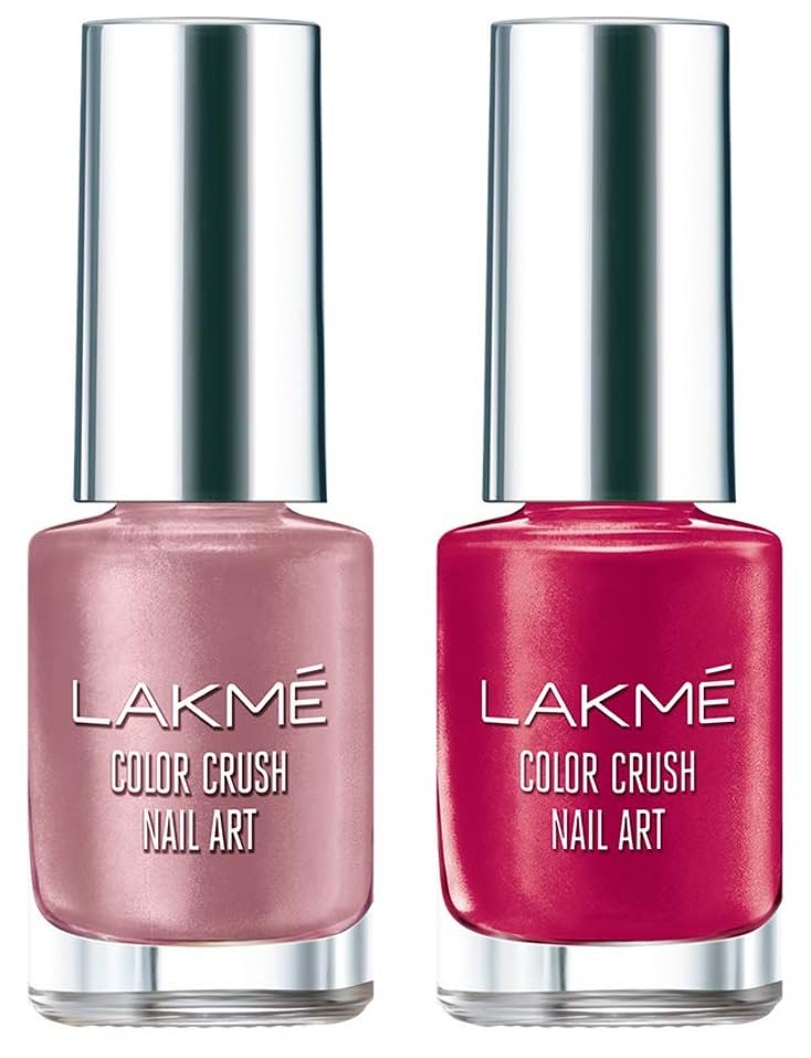 Lakmé Color Crush Matte Finish Nailart, M5 Burgundy, 6 Ml & Color Crush Nailart, M3 Original Nude, 6 Ml