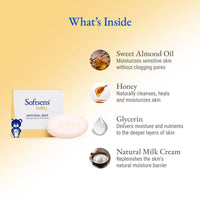 Softsens Baby Natural Bar Soap with Honey, Orange & Natural Almond Oil 9 Soaps x 100g