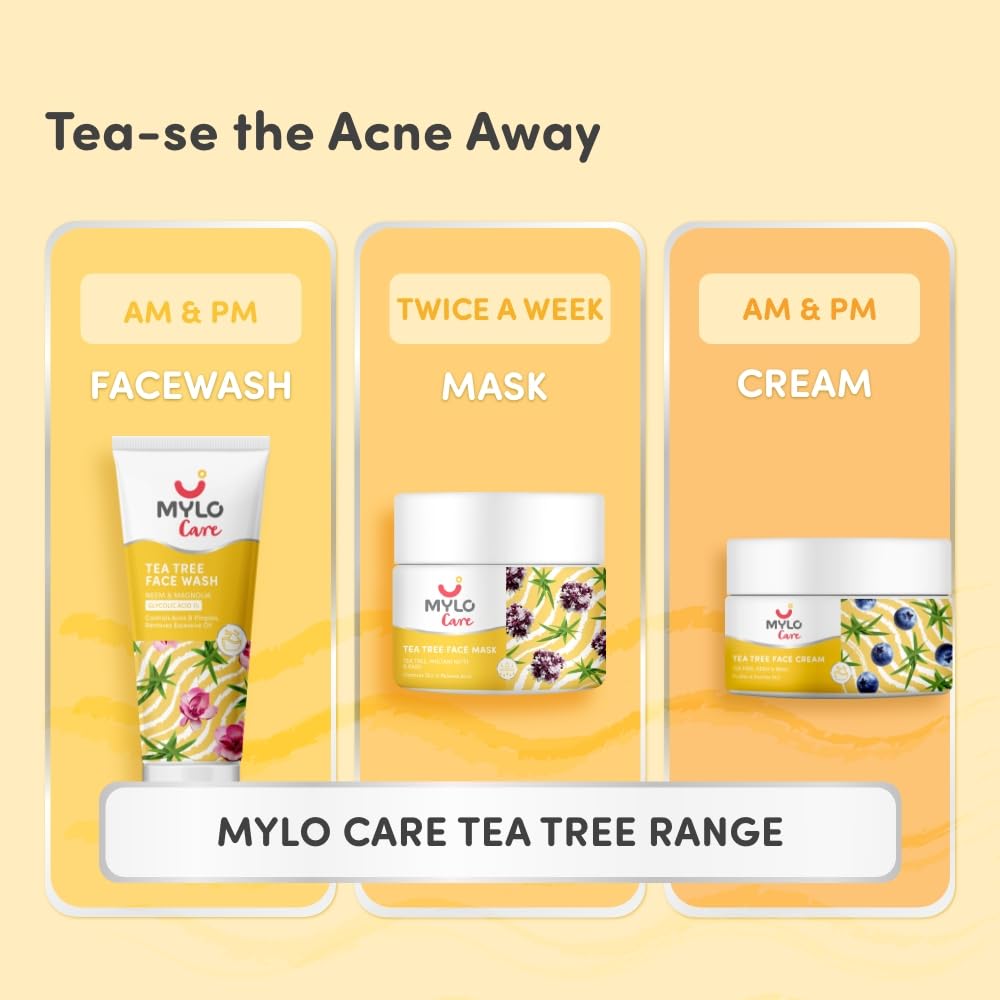 Mylo Care Tea Tree Face Cream 50g with Tea Tree, Neem & Basil Extracts