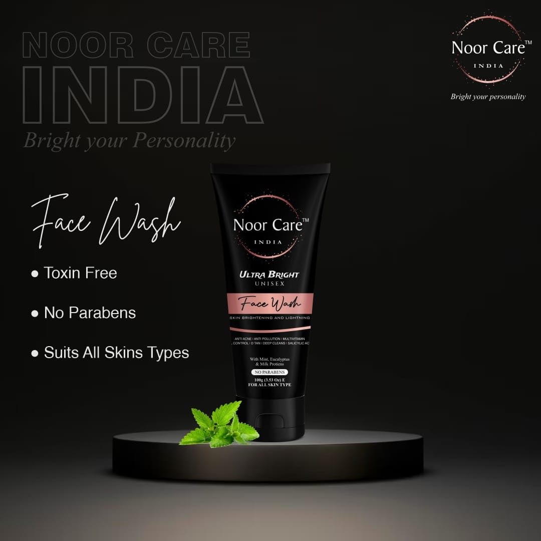 Noor Care INDIA Tan Removal Face Wash for Dry, Normal & Sensitive Skin | Clear & Glowing Bright Skin | Refreshing & Anti Ageing | Reduces Pimples & Blemishes For Men and Women | (Pack of 1) 100G