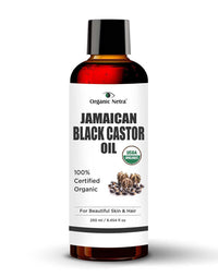 Organic Netra Pure Flaxseed Gel 200g and Organic Netra Cold Pressed Jamaican Black Castor Oil for Hair Growth - 250ml