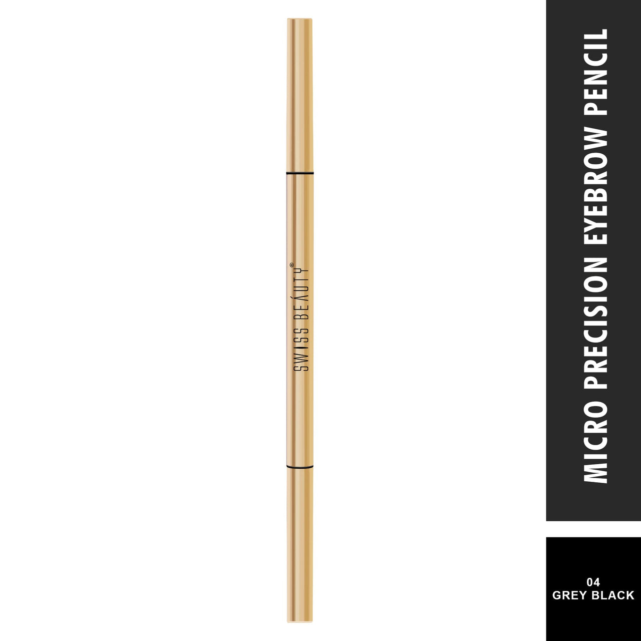 Swiss Beauty Micro Precision Eyebrow Pencil, Highly Pigmented, Long-Lasting and Lightweight Eyebrow Pencil | Shade - Grey Black, 0.1g