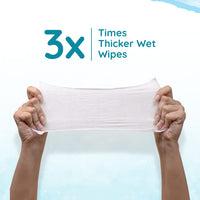 Mother Sparsh 99% Pure Water (Unscented) Baby Wipes with Lid I Natural Plant made cloth - Super thick Wet Wipes I 72 pcs/pack - Pack of 2 (Super Saver Pack)
